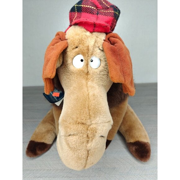 Vintage Murphy Moose Plush Toy Red Plaid Hat 15" Carousel By Guy - Picture 8 of 12